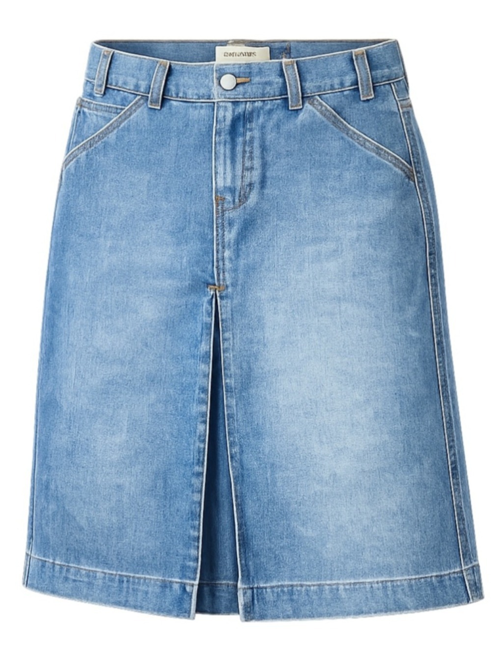 Gap Carpenter Y2K Denim Skirt Pleated Front Knee Length Vintage Jean Minimalist